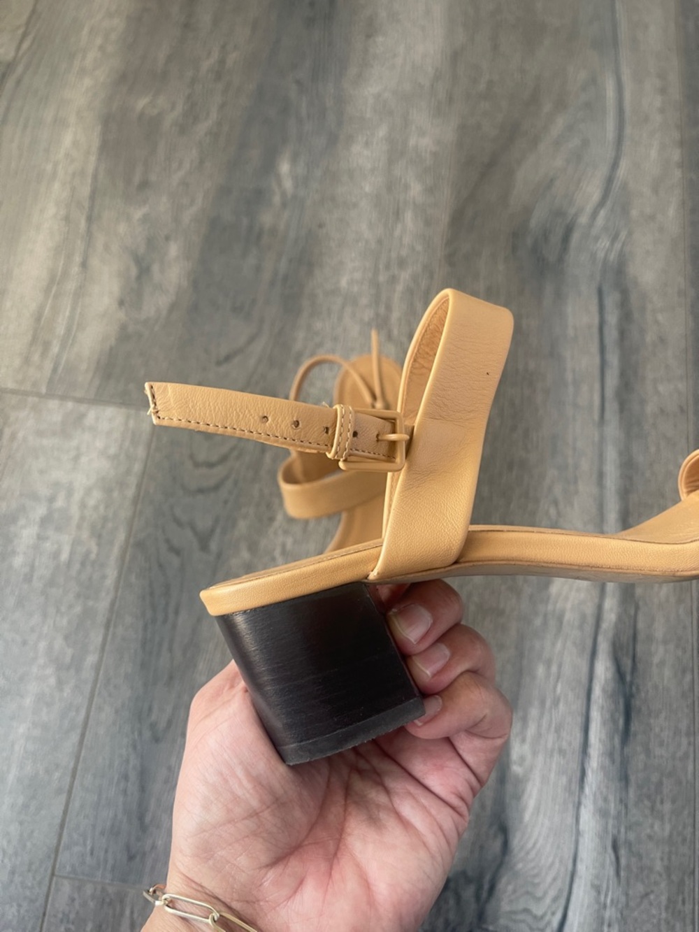 Everlane Tan Leather Double-Strap Slingback Heels - Women - Picture 3 of 9